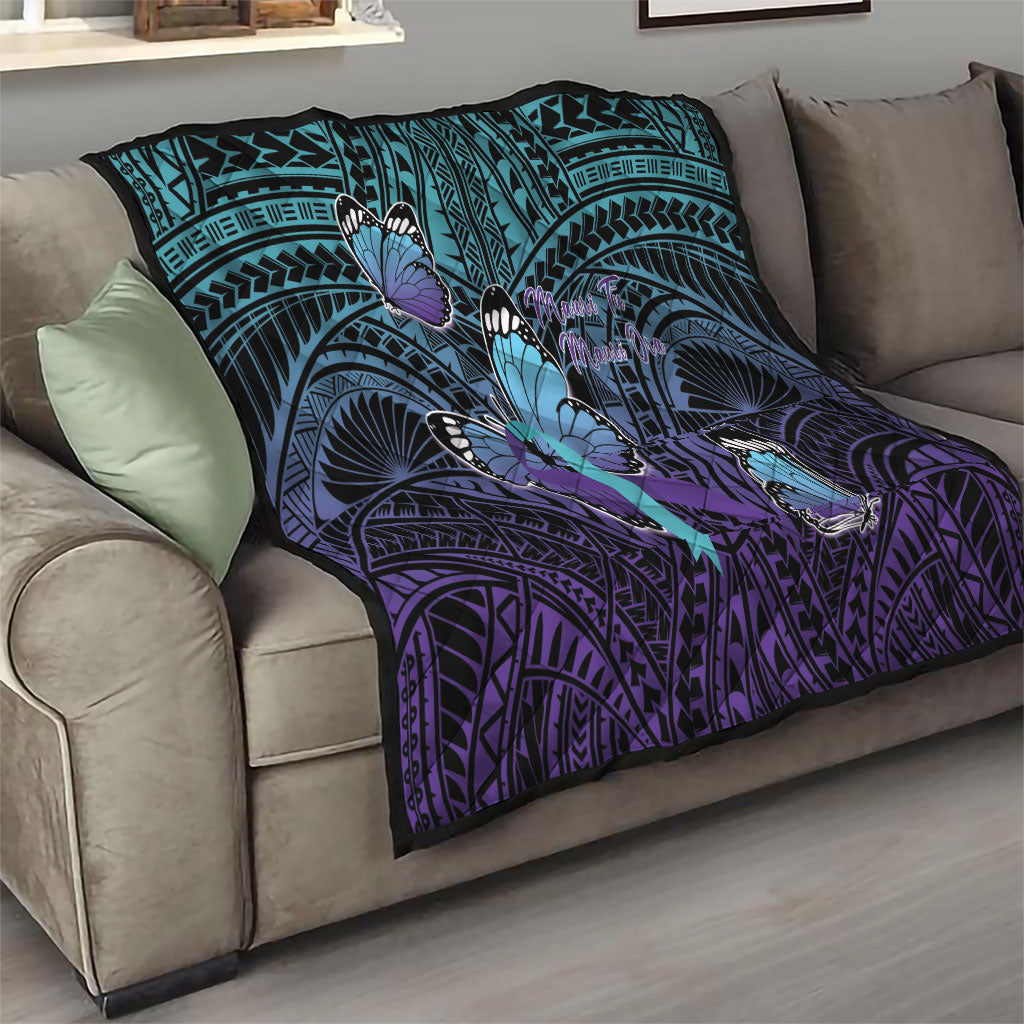 New Zealand Suicide Prevention Month Quilt Maori Mauri Tu Mauri Ora Polynesian Pattern