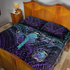 New Zealand Suicide Prevention Month Quilt Bed Set Maori Mauri Tu Mauri Ora Polynesian Pattern