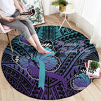 New Zealand Suicide Prevention Month Round Carpet Maori Mauri Tu Mauri Ora Polynesian Pattern