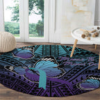 New Zealand Suicide Prevention Month Round Carpet Maori Mauri Tu Mauri Ora Polynesian Pattern
