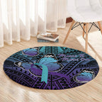 New Zealand Suicide Prevention Month Round Carpet Maori Mauri Tu Mauri Ora Polynesian Pattern