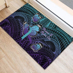 New Zealand Suicide Prevention Month Rubber Doormat Maori Mauri Tu Mauri Ora Polynesian Pattern