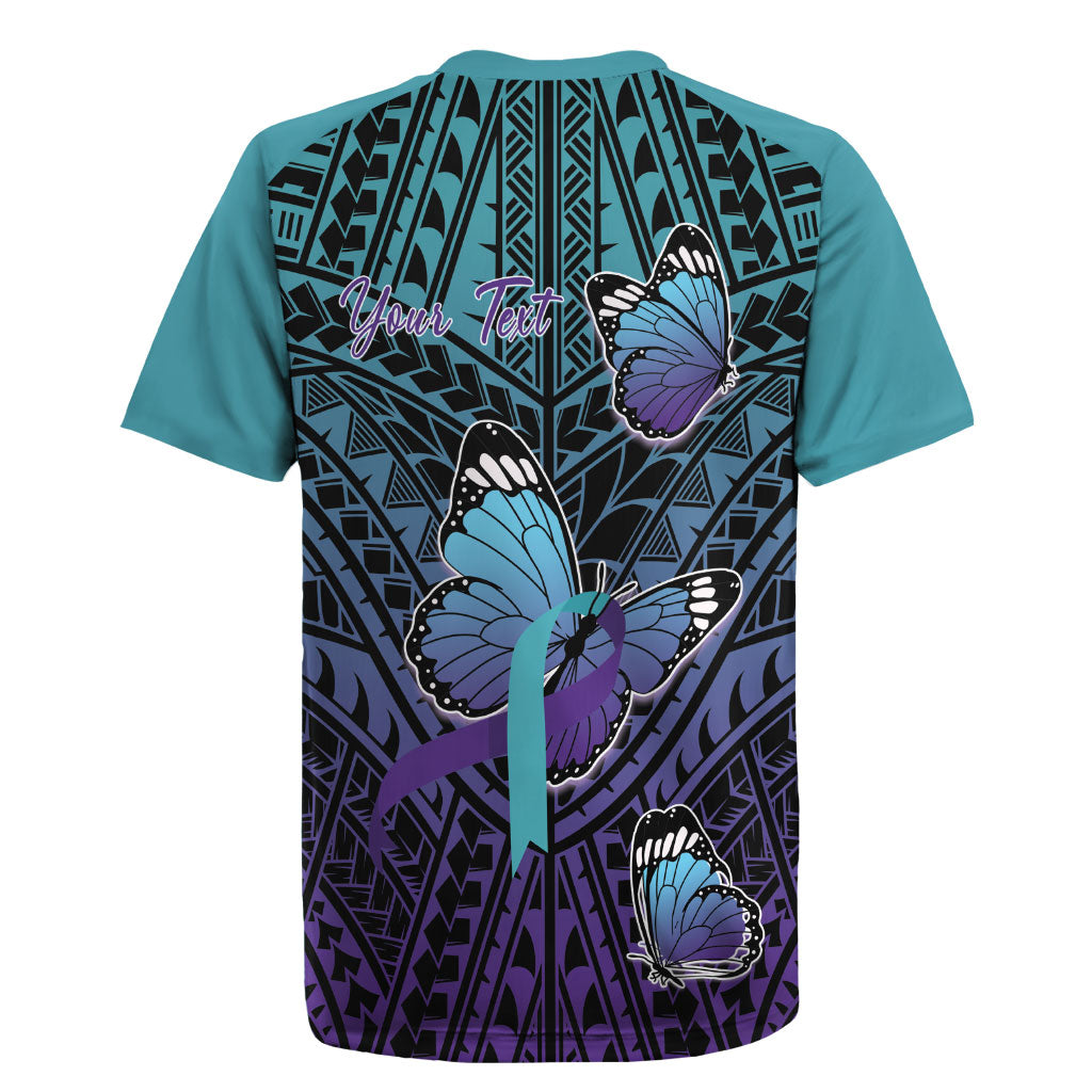 Personalised New Zealand Suicide Prevention Month Rugby Jersey Maori Mauri Tu Mauri Ora Polynesian Pattern