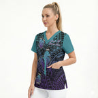 Personalised New Zealand Suicide Prevention Month Scrub Top Maori Mauri Tu Mauri Ora Polynesian Pattern