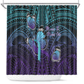 New Zealand Suicide Prevention Month Shower Curtain Maori Mauri Tu Mauri Ora Polynesian Pattern