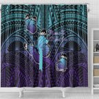 New Zealand Suicide Prevention Month Shower Curtain Maori Mauri Tu Mauri Ora Polynesian Pattern