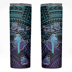 Personalised New Zealand Suicide Prevention Month Skinny Tumbler Maori Mauri Tu Mauri Ora Polynesian Pattern