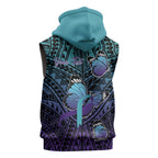 Personalised New Zealand Suicide Prevention Month Sleeveless Hoodie Maori Mauri Tu Mauri Ora Polynesian Pattern