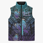 Personalised New Zealand Suicide Prevention Month Sleeveless Puffer Jacket Maori Mauri Tu Mauri Ora Polynesian Pattern
