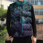 Personalised New Zealand Suicide Prevention Month Sleeveless Puffer Jacket Maori Mauri Tu Mauri Ora Polynesian Pattern