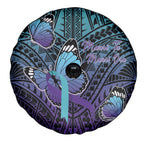 New Zealand Suicide Prevention Month Spare Tire Cover Maori Mauri Tu Mauri Ora Polynesian Pattern