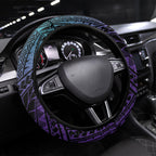 New Zealand Suicide Prevention Month Steering Wheel Cover Maori Mauri Tu Mauri Ora Polynesian Pattern