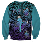 Personalised New Zealand Suicide Prevention Month Sweatshirt Maori Mauri Tu Mauri Ora Polynesian Pattern