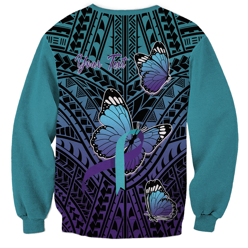 Personalised New Zealand Suicide Prevention Month Sweatshirt Maori Mauri Tu Mauri Ora Polynesian Pattern
