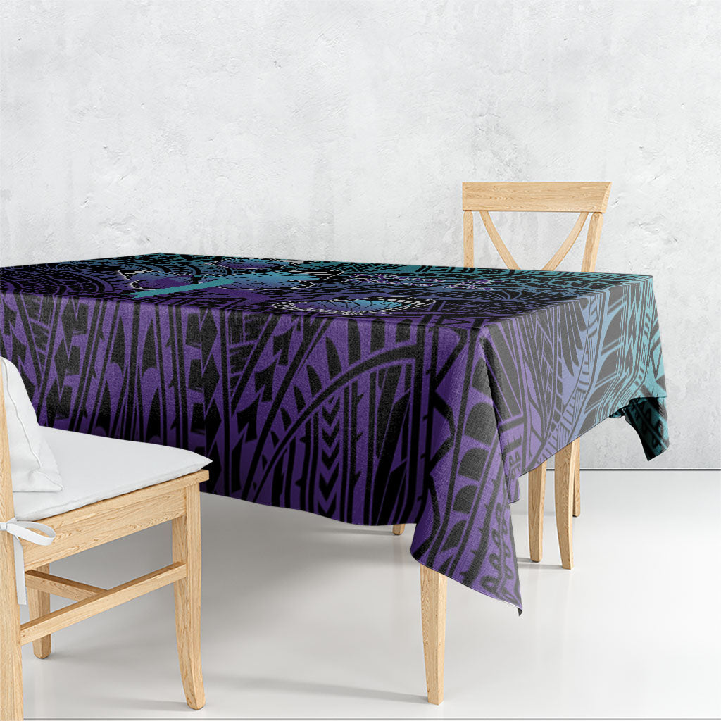 New Zealand Suicide Prevention Month Tablecloth Maori Mauri Tu Mauri Ora Polynesian Pattern