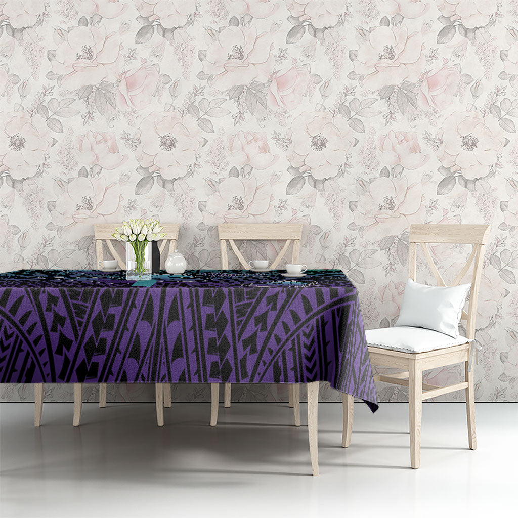 New Zealand Suicide Prevention Month Tablecloth Maori Mauri Tu Mauri Ora Polynesian Pattern