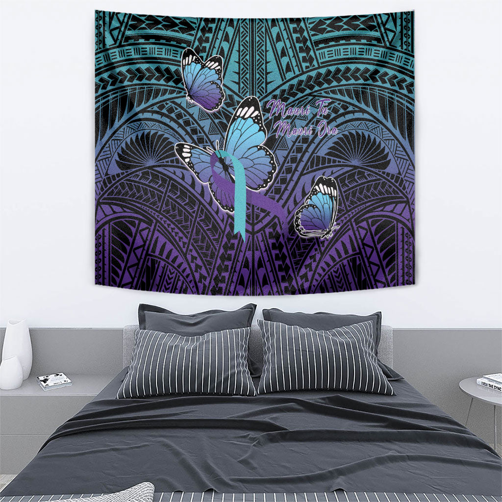 New Zealand Suicide Prevention Month Tapestry Maori Mauri Tu Mauri Ora Polynesian Pattern