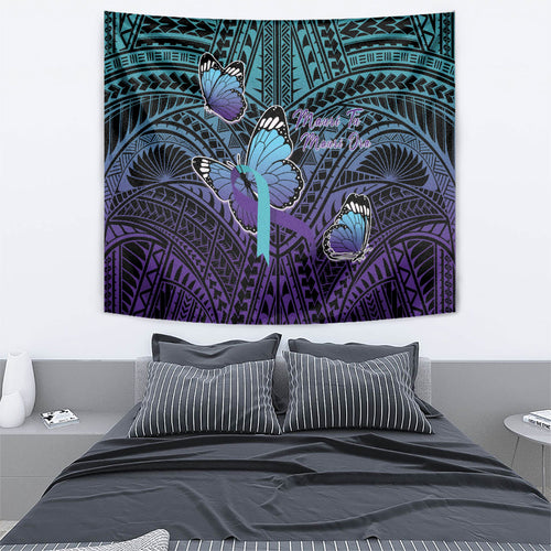 New Zealand Suicide Prevention Month Tapestry Maori Mauri Tu Mauri Ora Polynesian Pattern