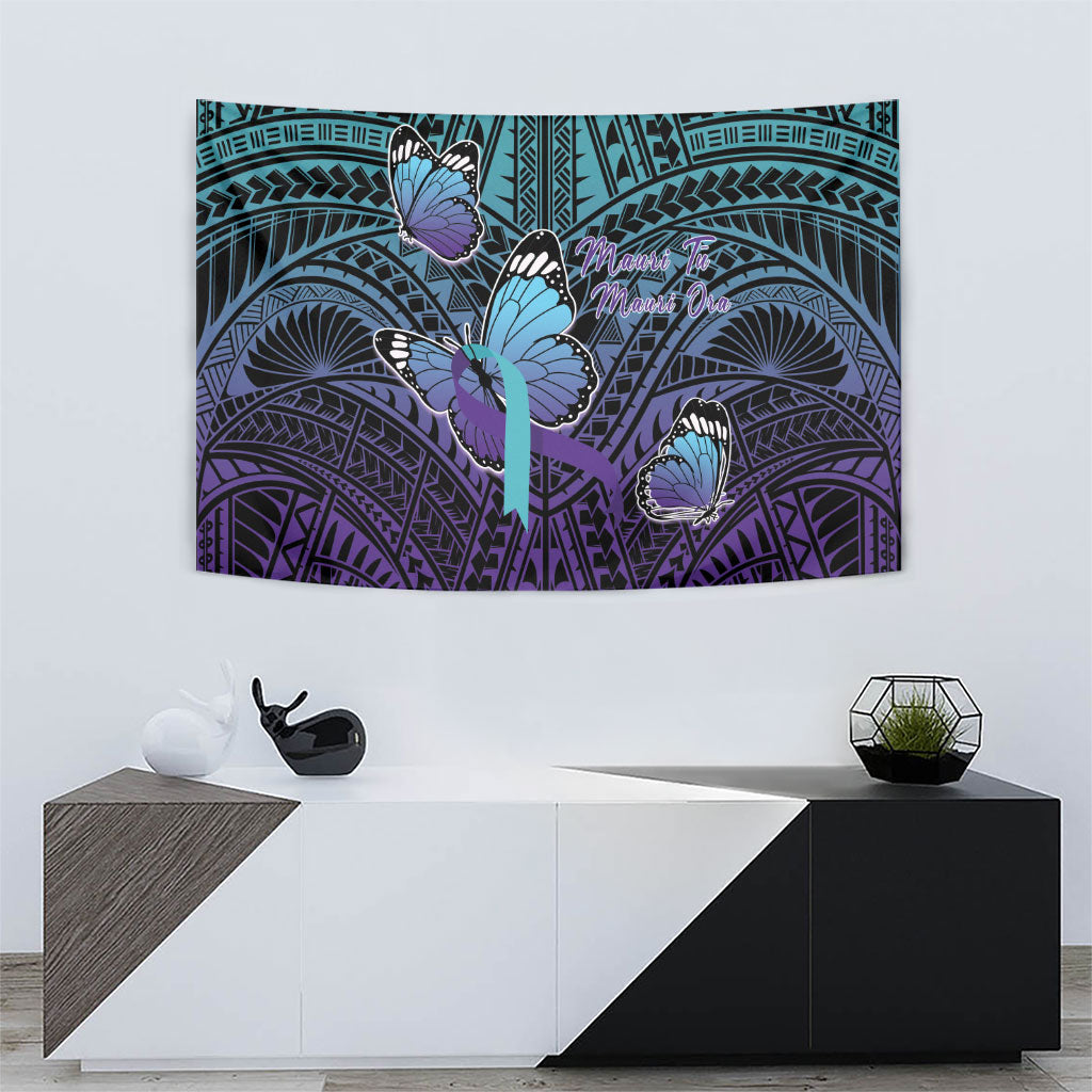 New Zealand Suicide Prevention Month Tapestry Maori Mauri Tu Mauri Ora Polynesian Pattern