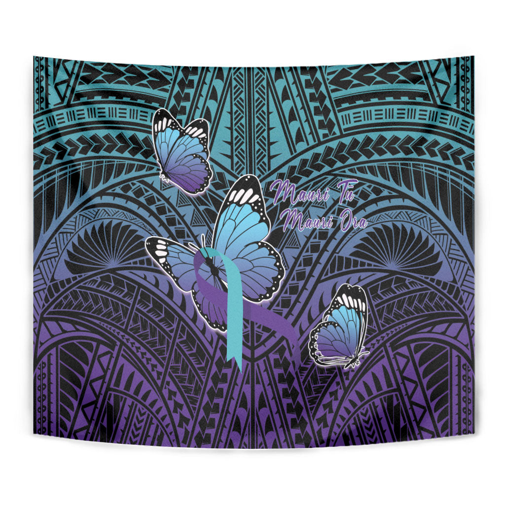 New Zealand Suicide Prevention Month Tapestry Maori Mauri Tu Mauri Ora Polynesian Pattern