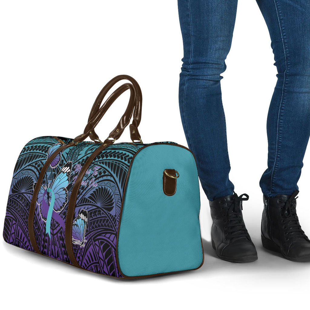 New Zealand Suicide Prevention Month Travel Bag Maori Mauri Tu Mauri Ora Polynesian Pattern