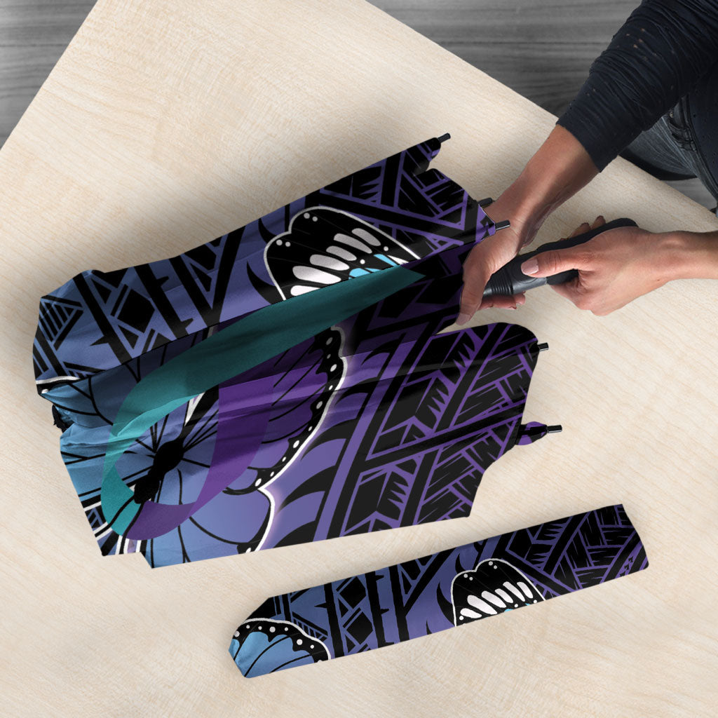 New Zealand Suicide Prevention Month Umbrella Maori Mauri Tu Mauri Ora Polynesian Pattern