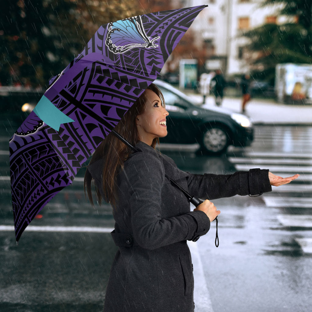 New Zealand Suicide Prevention Month Umbrella Maori Mauri Tu Mauri Ora Polynesian Pattern