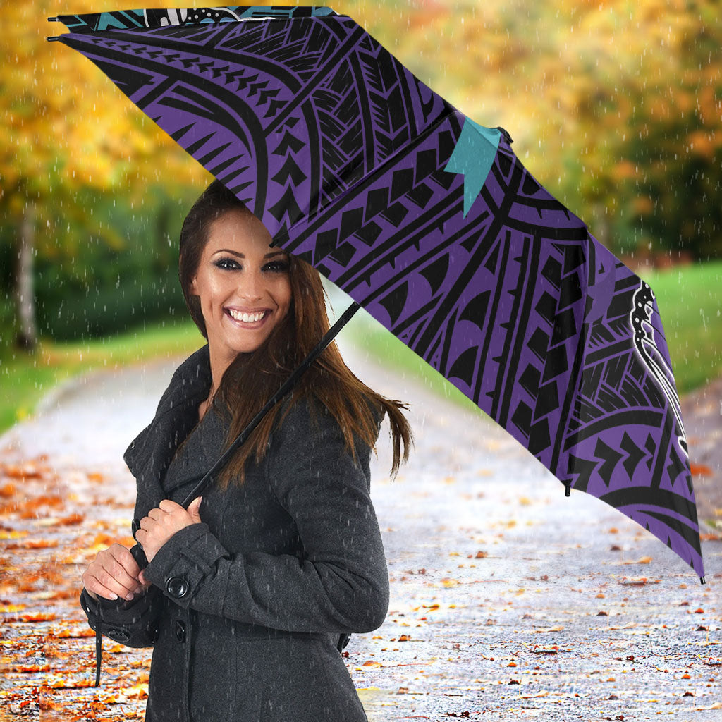 New Zealand Suicide Prevention Month Umbrella Maori Mauri Tu Mauri Ora Polynesian Pattern