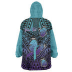 Personalised New Zealand Suicide Prevention Month Wearable Blanket Hoodie Maori Mauri Tu Mauri Ora Polynesian Pattern