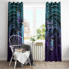New Zealand Suicide Prevention Month Window Curtain Maori Mauri Tu Mauri Ora Polynesian Pattern