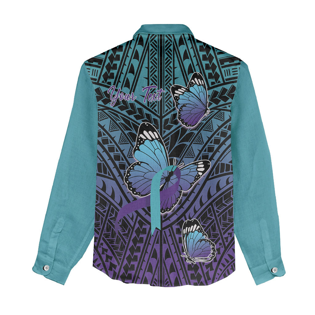 Personalised New Zealand Suicide Prevention Month Women Casual Shirt Maori Mauri Tu Mauri Ora Polynesian Pattern