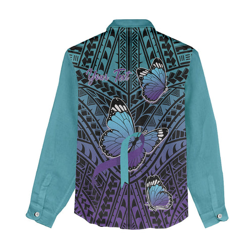 Personalised New Zealand Suicide Prevention Month Women Casual Shirt Maori Mauri Tu Mauri Ora Polynesian Pattern