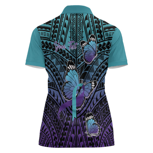 Personalised New Zealand Suicide Prevention Month Women Polo Shirt Maori Mauri Tu Mauri Ora Polynesian Pattern