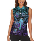 Personalised New Zealand Suicide Prevention Month Women Sleeveless Polo Shirt Maori Mauri Tu Mauri Ora Polynesian Pattern
