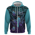 Personalised New Zealand Suicide Prevention Month Zip Hoodie Maori Mauri Tu Mauri Ora Polynesian Pattern
