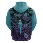 Personalised New Zealand Suicide Prevention Month Zip Hoodie Maori Mauri Tu Mauri Ora Polynesian Pattern