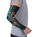 New Zealand Tui Bird Wahaika Arm Sleeves Maori Weapon Paua Shell Koru Pattern