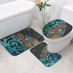 New Zealand Tui Bird Wahaika Bathroom Set Maori Weapon Paua Shell Koru Pattern