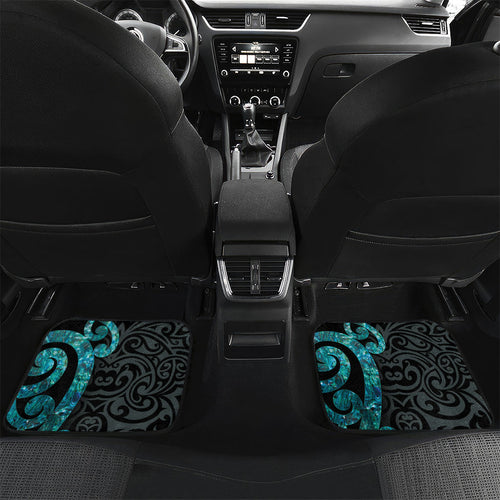 New Zealand Tui Bird Wahaika Car Mats Maori Weapon Paua Shell Koru Pattern