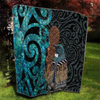 New Zealand Tui Bird Wahaika Quilt Maori Weapon Paua Shell Koru Pattern