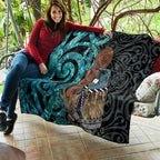 New Zealand Tui Bird Wahaika Quilt Maori Weapon Paua Shell Koru Pattern
