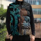 New Zealand Tui Bird Wahaika Sleeveless Puffer Jacket Maori Weapon Paua Shell Koru Pattern