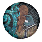 New Zealand Tui Bird Wahaika Spare Tire Cover Maori Weapon Paua Shell Koru Pattern
