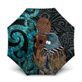 New Zealand Tui Bird Wahaika Umbrella Maori Weapon Paua Shell Koru Pattern