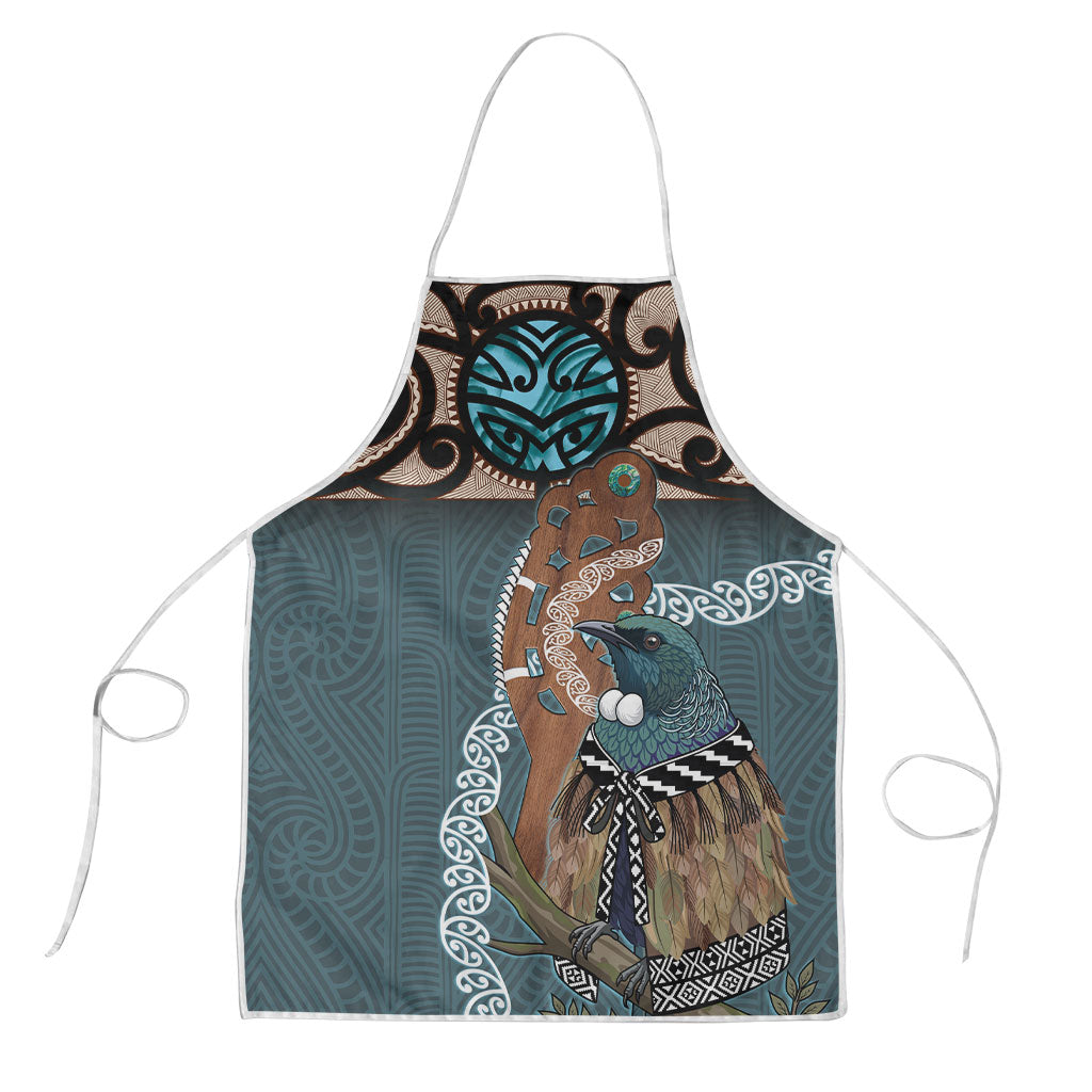New Zealand Tui Bird Maripi Apron Maori Weapon Kowhaiwhai Pattern
