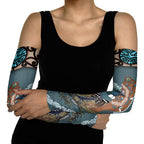 New Zealand Tui Bird Maripi Arm Sleeves Maori Weapon Kowhaiwhai Pattern