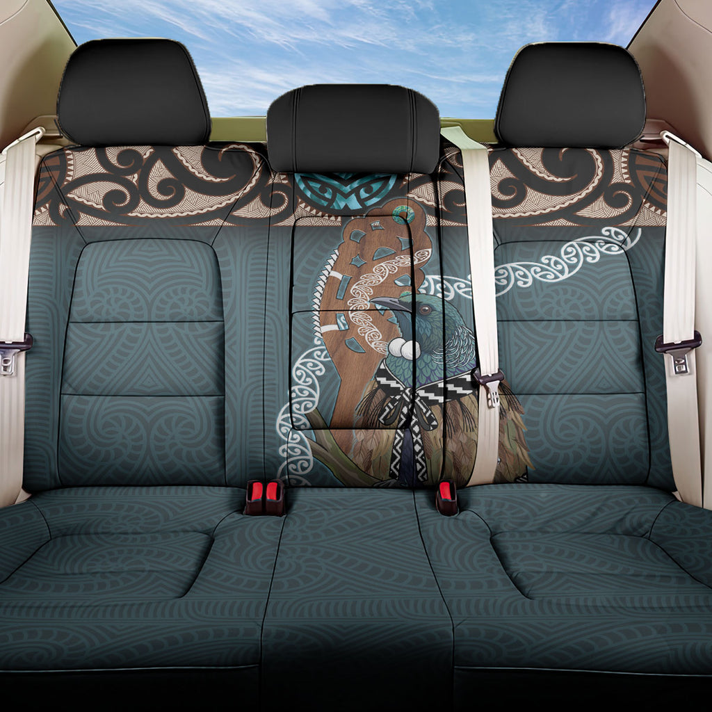 New Zealand Tui Bird Maripi Back Car Seat Cover Maori Weapon Kowhaiwhai Pattern