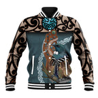 New Zealand Tui Bird Maripi Baseball Jacket Maori Weapon Kowhaiwhai Pattern