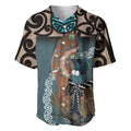 New Zealand Tui Bird Maripi Baseball Jersey Maori Weapon Kowhaiwhai Pattern