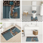 New Zealand Tui Bird Maripi Bathroom Set Maori Weapon Kowhaiwhai Pattern